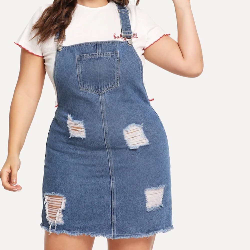 Denim overall dress
